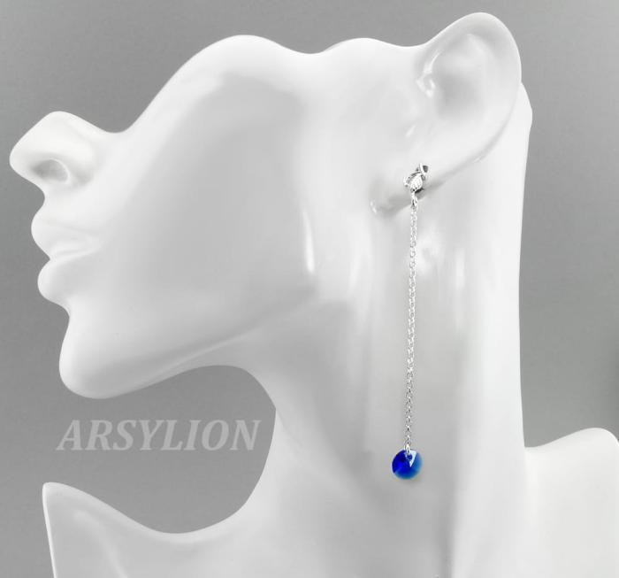 kolczyki z kryształkami Swarovski majestic blue