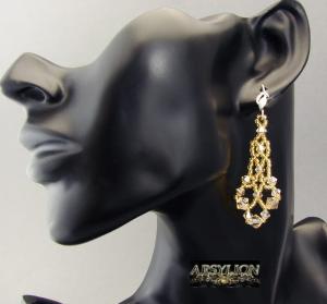 Kolczyki kryształ Swarovski Elements Golden Shadow