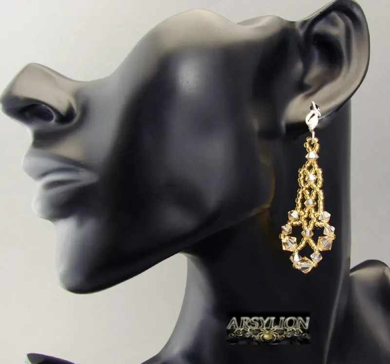 Kolczyki kryształ Swarovski Elements Golden Shadow