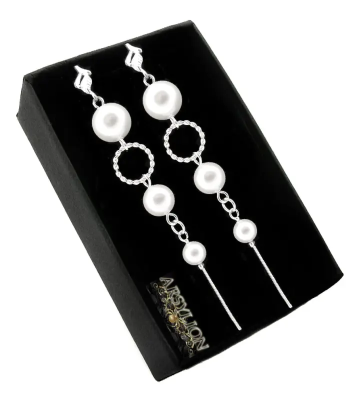 Kolczyki perła Swarovski Elements White