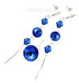 komplet z kryształkami Swarovski sapphire rivoli