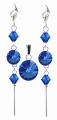 komplet z kryształkami Swarovski sapphire rivoli