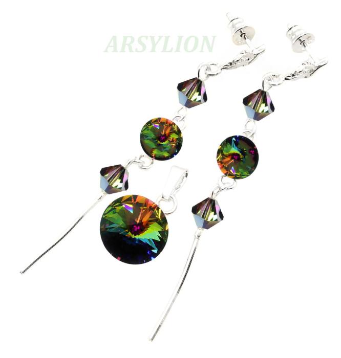 komplet z kryształkami Swarovski vitrail medium rivoli
