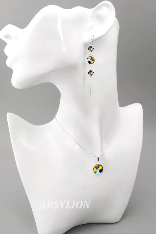 komplet z kryształkami Swarovski vitrail medium rivoli