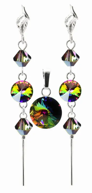 komplet z kryształkami Swarovski vitrail medium rivoli