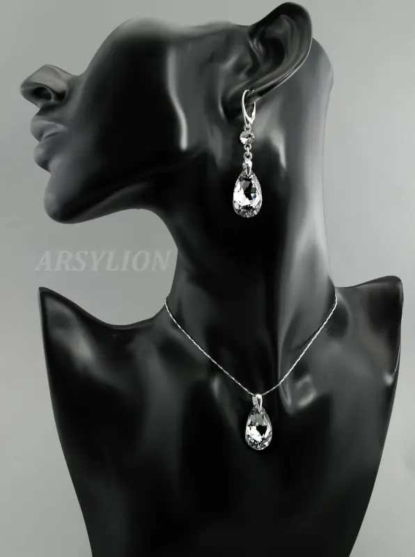 komplet z kryształkami Swarovski crystal cal i crystal f