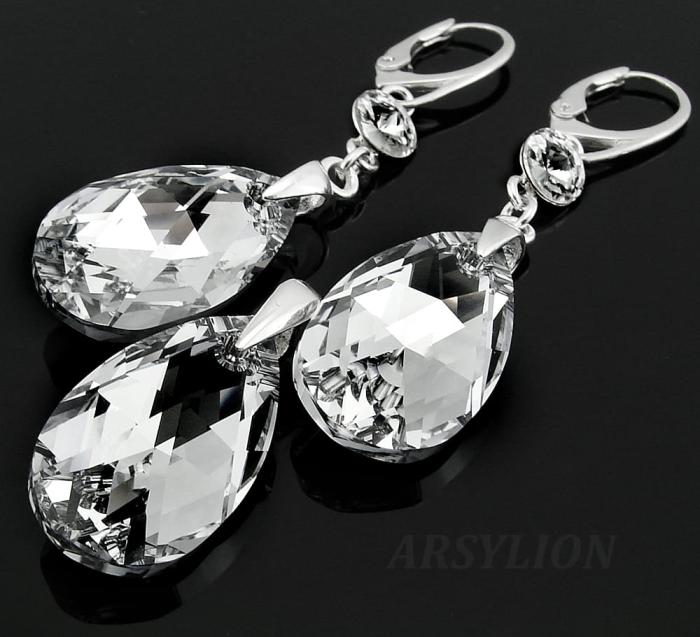 komplet z kryształkami Swarovski crystal cal i crystal f