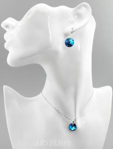 komplet z kryształami Swarovski bermuda blue