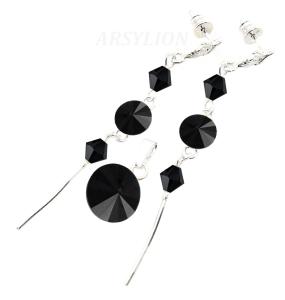 komplet z kryształkami Swarovski jet rivoli