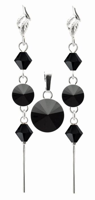komplet z kryształkami Swarovski jet rivoli