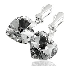 Klipsy z kryształkiem Swarovski Elements crystal cal serce