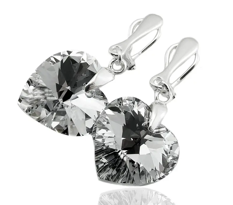 Klipsy z kryształkiem Swarovski Elements crystal cal serce