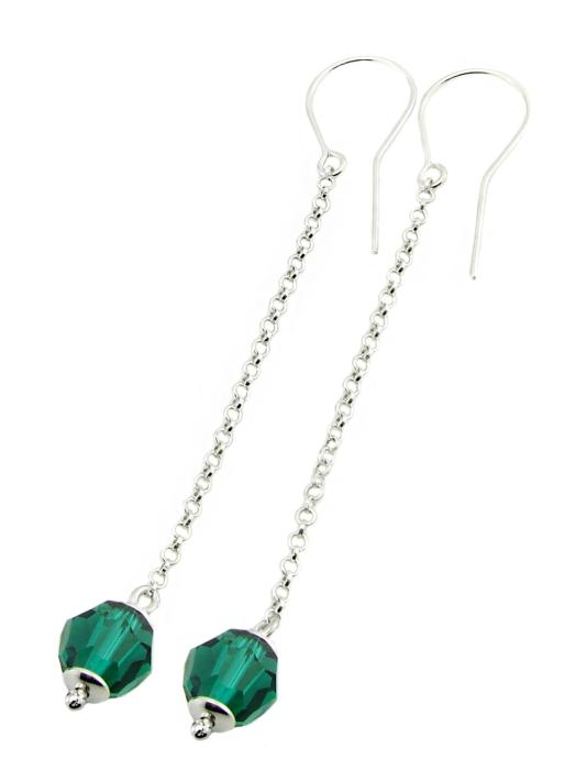kolczyki z kryształkiem Swarovski emerald