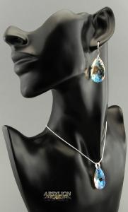 Komplet kryształ Swarovski Elements Blue AB