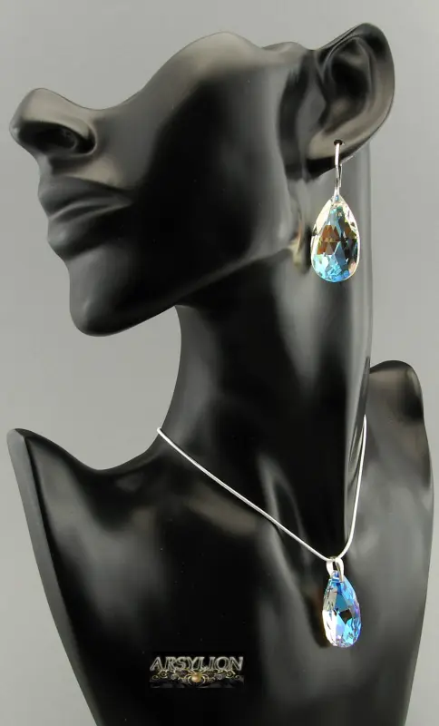 Komplet kryształ Swarovski Elements Blue AB