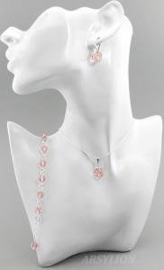 komplet z kryształkami Swarovski light rose ball