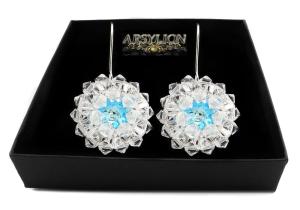 Kolczyki kryształ Swarovski Elements Crystal i Blue AB