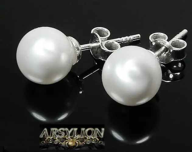 Kolczyki perła Swarovski Elements White