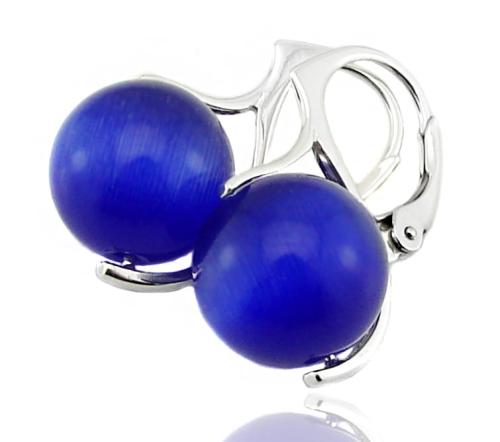 szafirowe kolczyki kocie oko