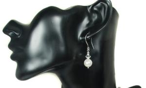 kolczyki z perełkami Swarovski white i kryształkami crystal