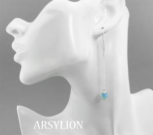 kolczyki z kryształkiem Swarovski aquamarine ab