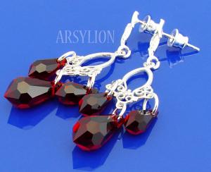 koczyki z kryształkami Swarovski siam drop
