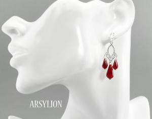 koczyki z kryształkami Swarovski siam drop