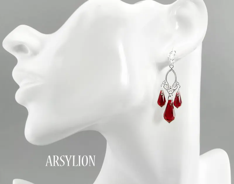 koczyki z kryształkami Swarovski siam drop