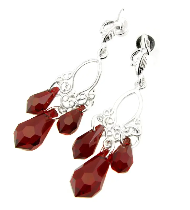koczyki z kryształkami Swarovski siam drop