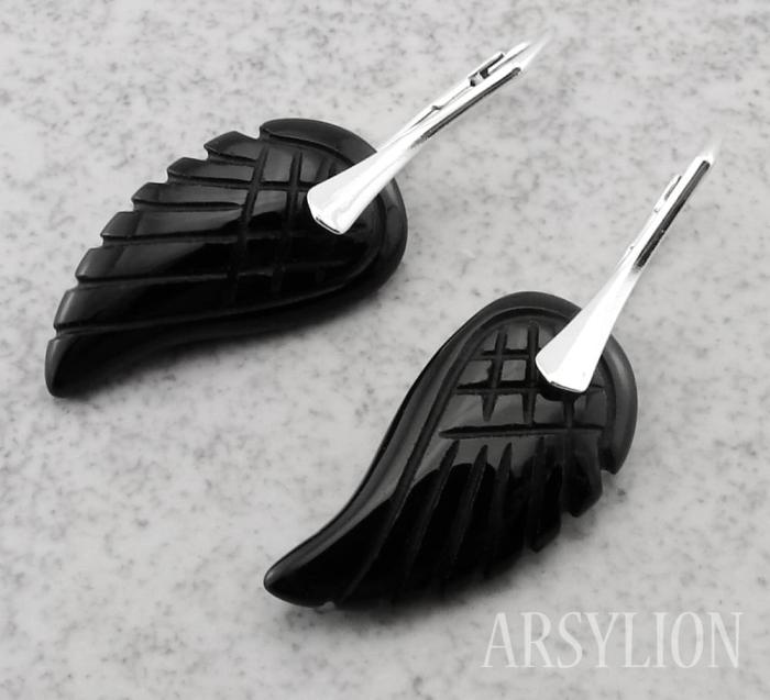 kolczyki skrzydła onyks wing