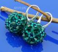 kolczyki z kryształkami emerald bicone