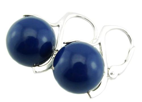 kolczyki perły Preciosa crystal navy blue