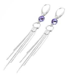 ARSYLION kolczyki z kryształkami Violet Rivoli 1144