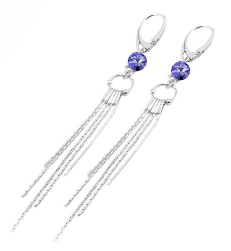 kolczyki długie z kryształkami tanzanite rivoli