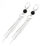 ARSYLION czarne kolczyki z kryształkami Swarovski Jet Rivoli srebro 100