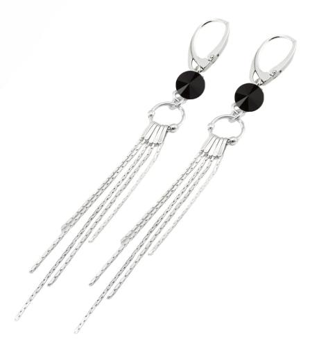 kolczyki z kryształkami rivoli jet