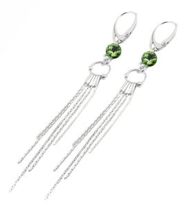 ARSYLION zielone kolczyki z kryształkami  Swarovski Peridot rivoli 611