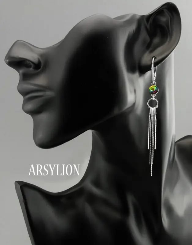 kolczyki długie z kryształkami vitrail medium rivoli