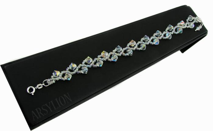bransoletka z opalizującymi kryształkami crystal ab