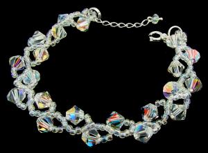bransoletka z opalizującymi kryształkami crystal ab