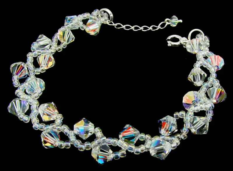 bransoletka z opalizującymi kryształkami crystal ab