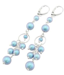 kolczyki z perełkami iridescent light blue