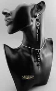 Komplet perła Swarovski Elements Mystic Black