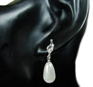 Kolczyki perła Swarovski Elements White