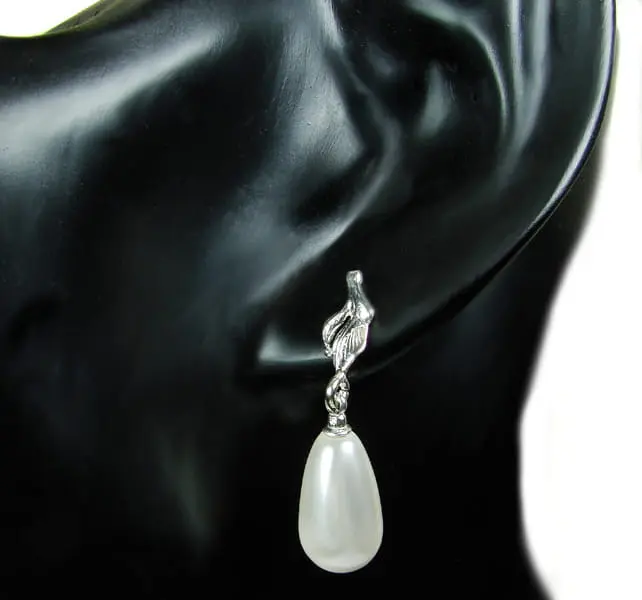 Kolczyki perła Swarovski Elements White