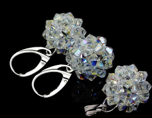 komplet kule  z kryształkami crystal ab