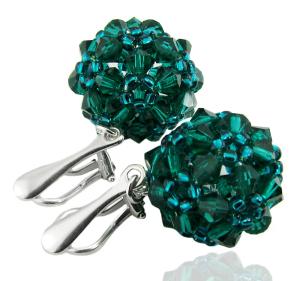 klipsy z kryształkami emerald