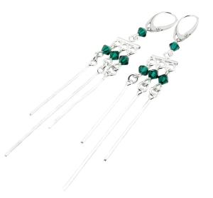 kolczyki z kryształkami emerald