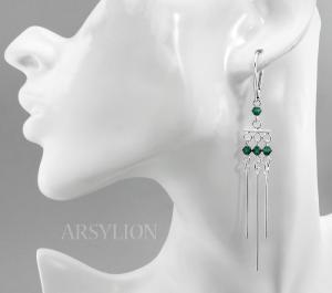 kolczyki z kryształkami emerald