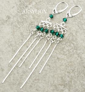 kolczyki z kryształkami emerald